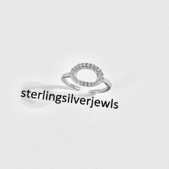 Sterling Silver Open Circle CZ Toe Ring, Halo Rings, CZ Stone Jewelry - Picture 6 of 11